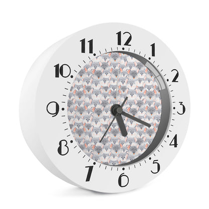 Watercolor Rat Pattern Print Alarm Clock