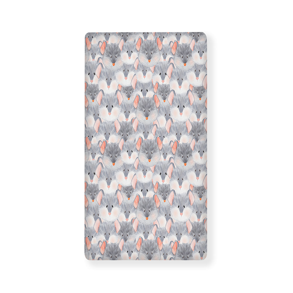 Watercolor Rat Pattern Print Baby Crib Sheet