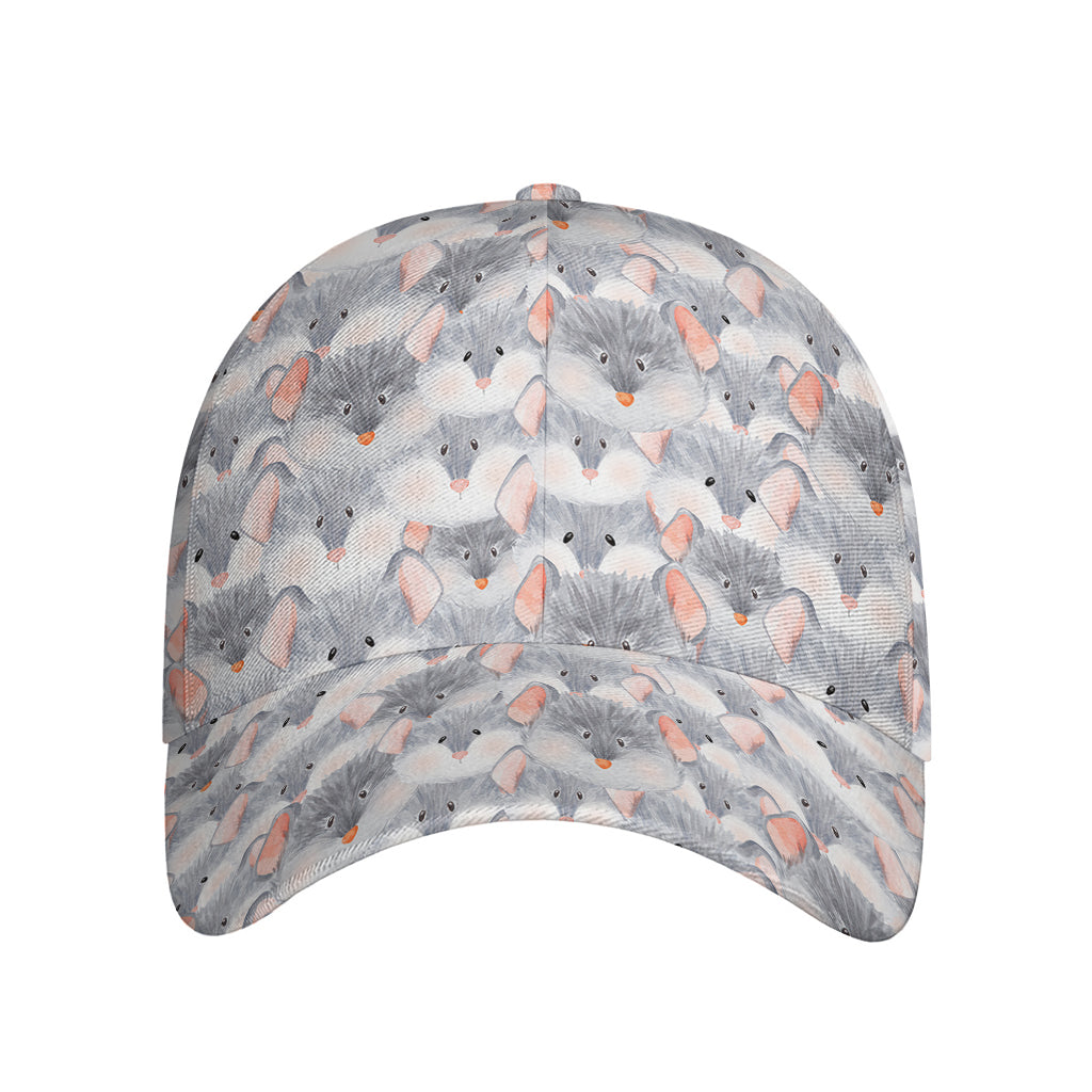 Watercolor Rat Pattern Print Baseball Cap