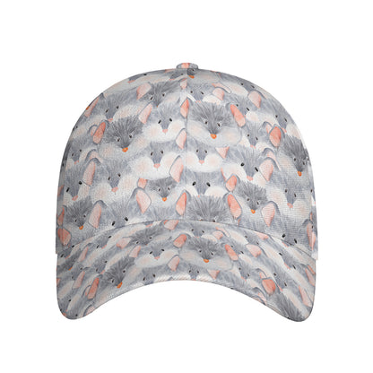 Watercolor Rat Pattern Print Baseball Cap