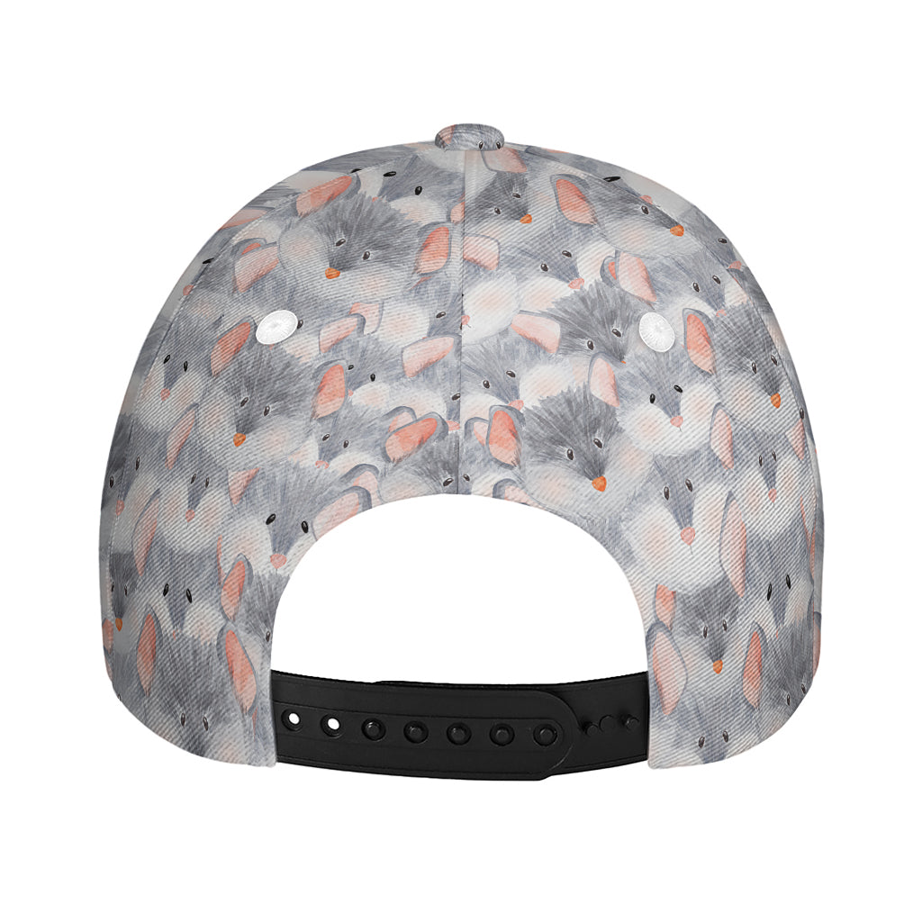 Watercolor Rat Pattern Print Baseball Cap