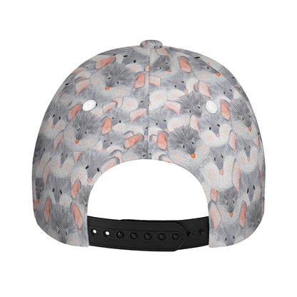 Watercolor Rat Pattern Print Baseball Cap