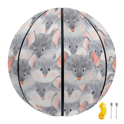 Watercolor Rat Pattern Print Basketball