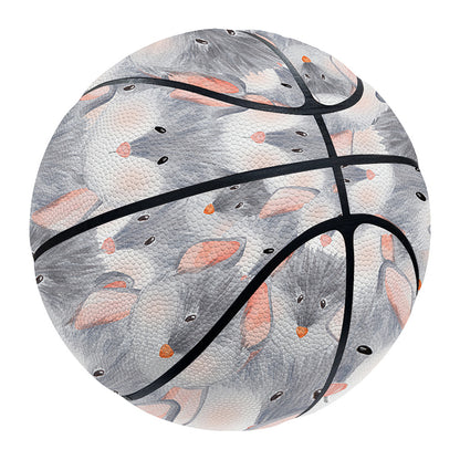 Watercolor Rat Pattern Print Basketball