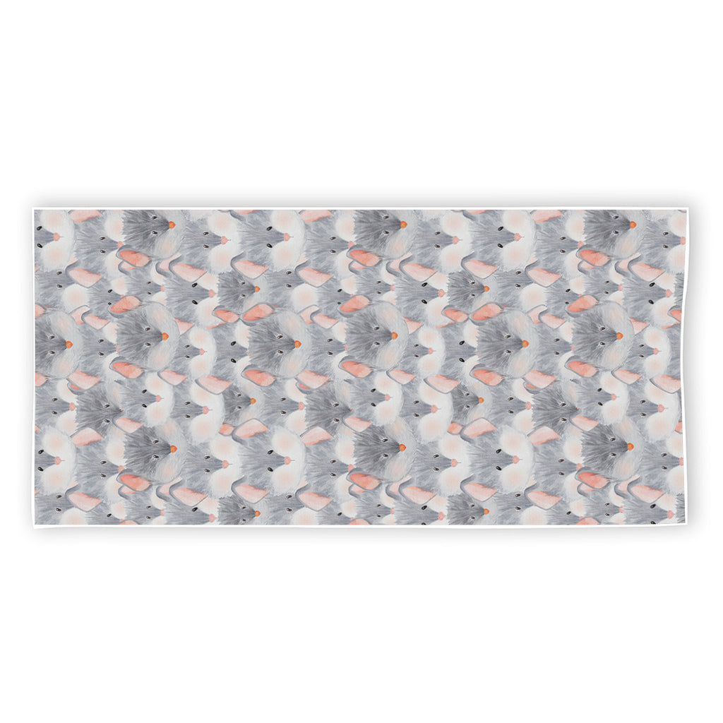 Watercolor Rat Pattern Print Beach Towel