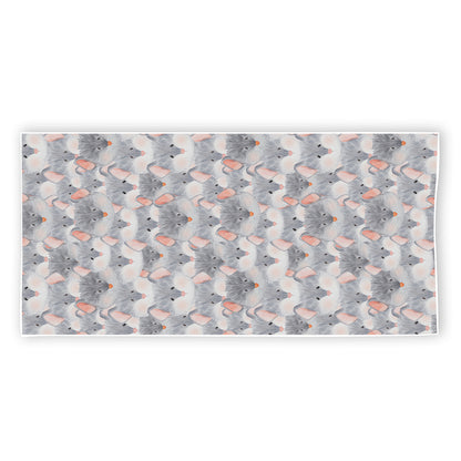 Watercolor Rat Pattern Print Beach Towel