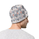 Watercolor Rat Pattern Print Beanie