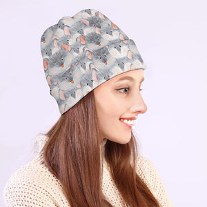 Watercolor Rat Pattern Print Beanie