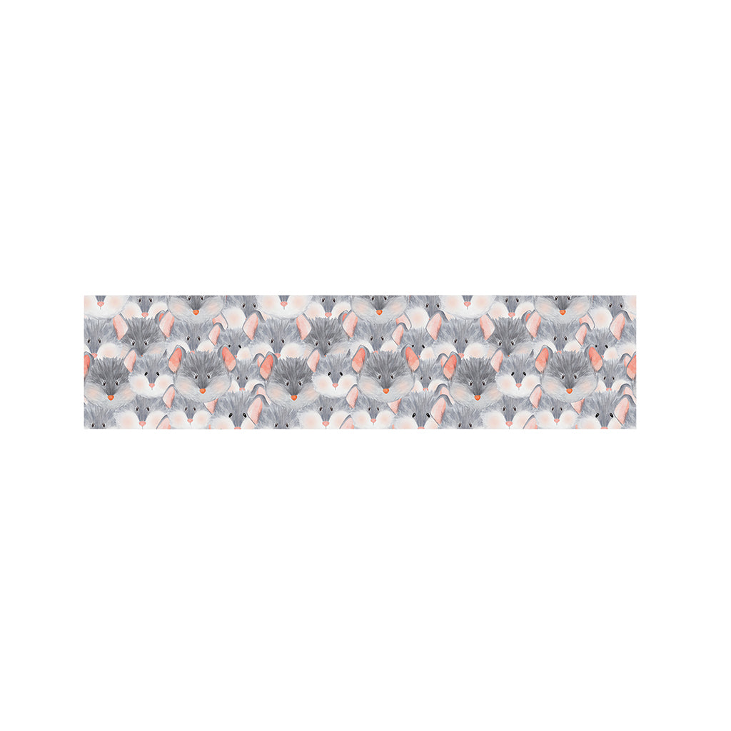Watercolor Rat Pattern Print Bed Runner