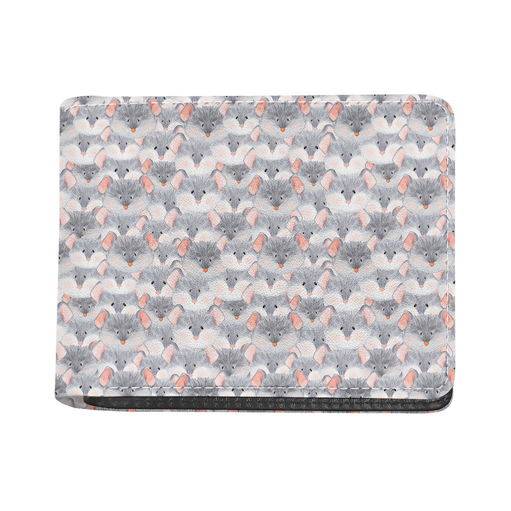 Watercolor Rat Pattern Print Bifold Wallet