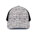 Watercolor Rat Pattern Print Black Mesh Trucker Hat