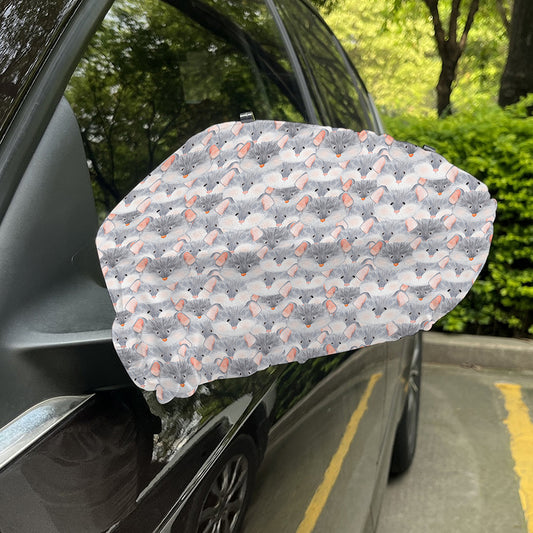 Watercolor Rat Pattern Print Car Side Mirror Covers