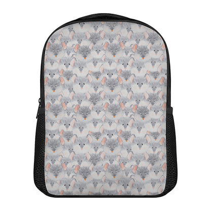 Watercolor Rat Pattern Print Casual Backpack