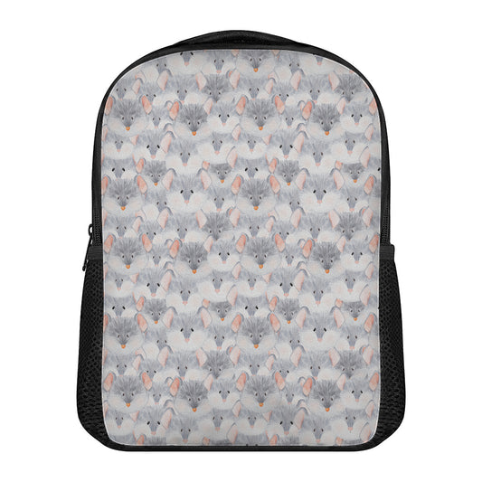 Watercolor Rat Pattern Print Casual Backpack