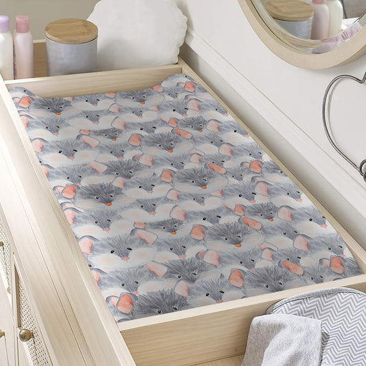 Watercolor Rat Pattern Print Changing Pad Cover
