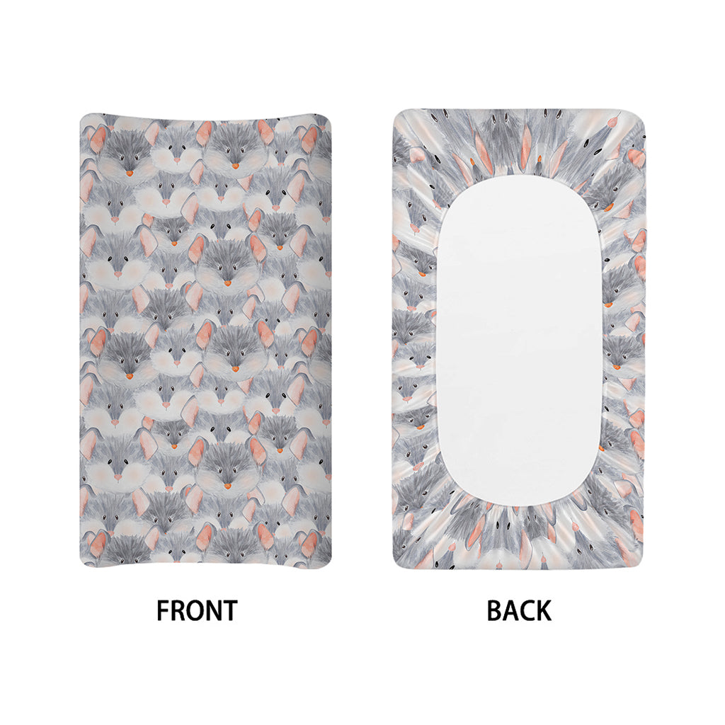 Watercolor Rat Pattern Print Changing Pad Cover