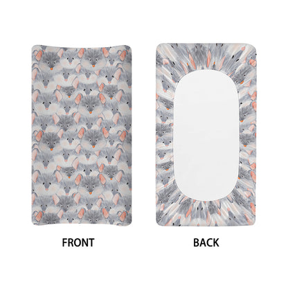 Watercolor Rat Pattern Print Changing Pad Cover