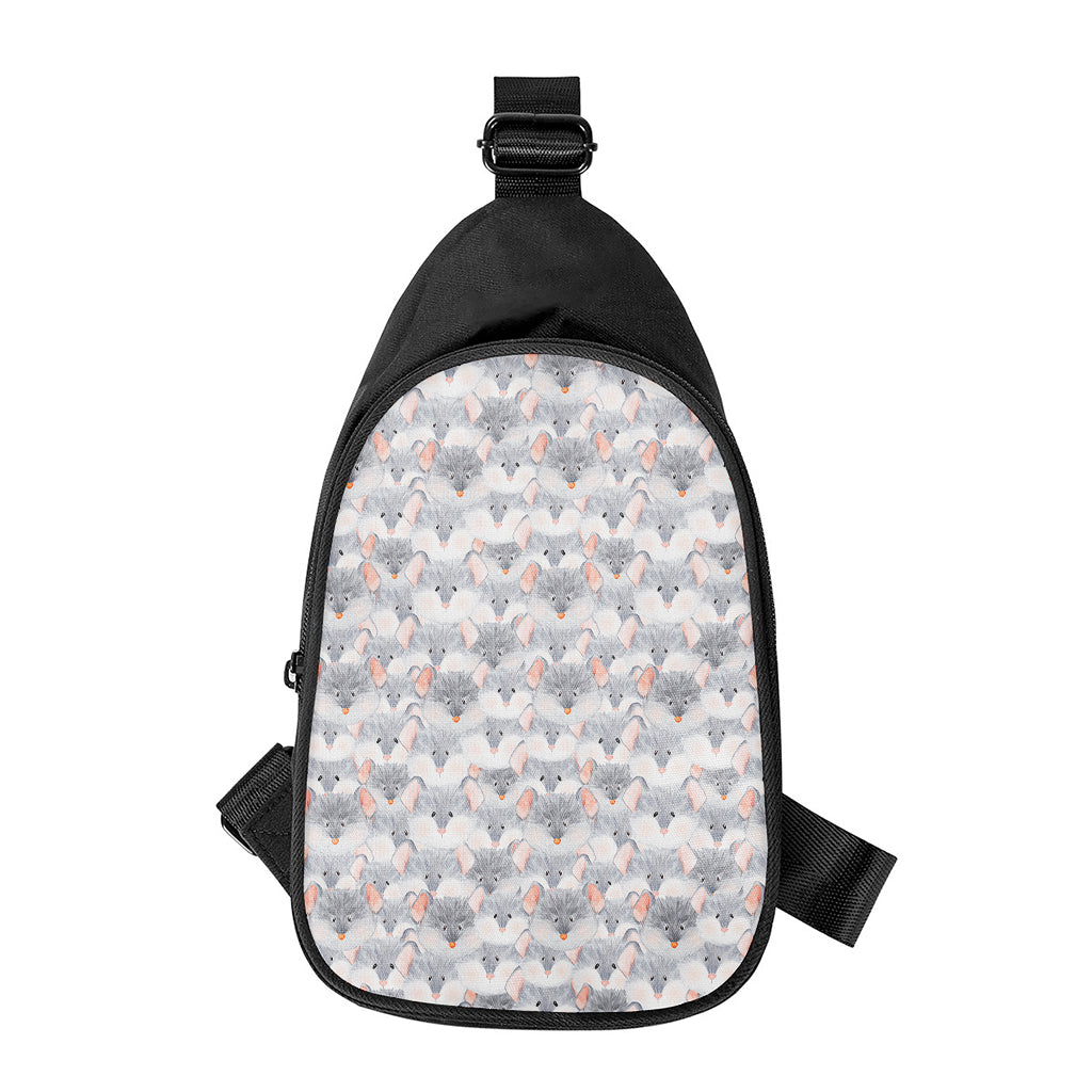 Watercolor Rat Pattern Print Chest Bag
