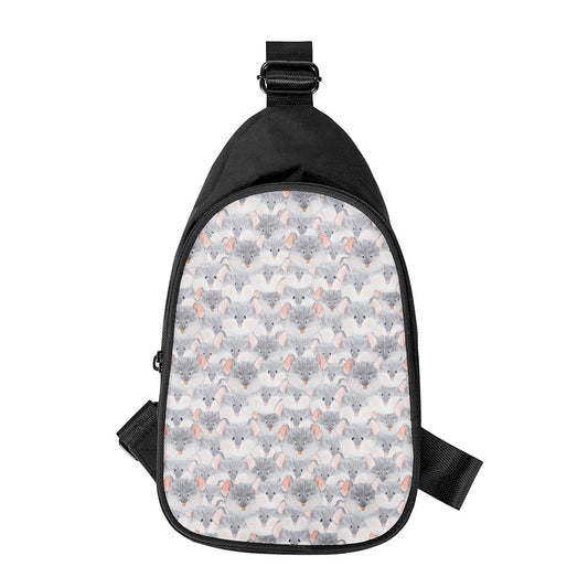 Watercolor Rat Pattern Print Chest Bag