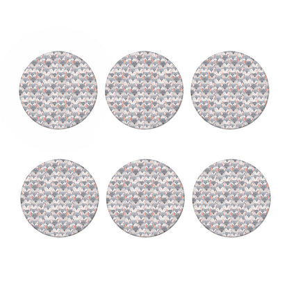 Watercolor Rat Pattern Print Coaster Set