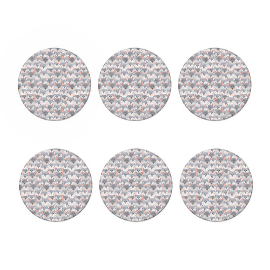 Watercolor Rat Pattern Print Coaster Set