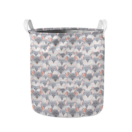 Watercolor Rat Pattern Print Collapsible Laundry Basket