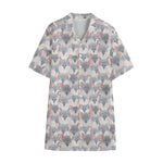 Watercolor Rat Pattern Print Cotton Hawaiian Shirt