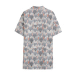 Watercolor Rat Pattern Print Cotton Hawaiian Shirt