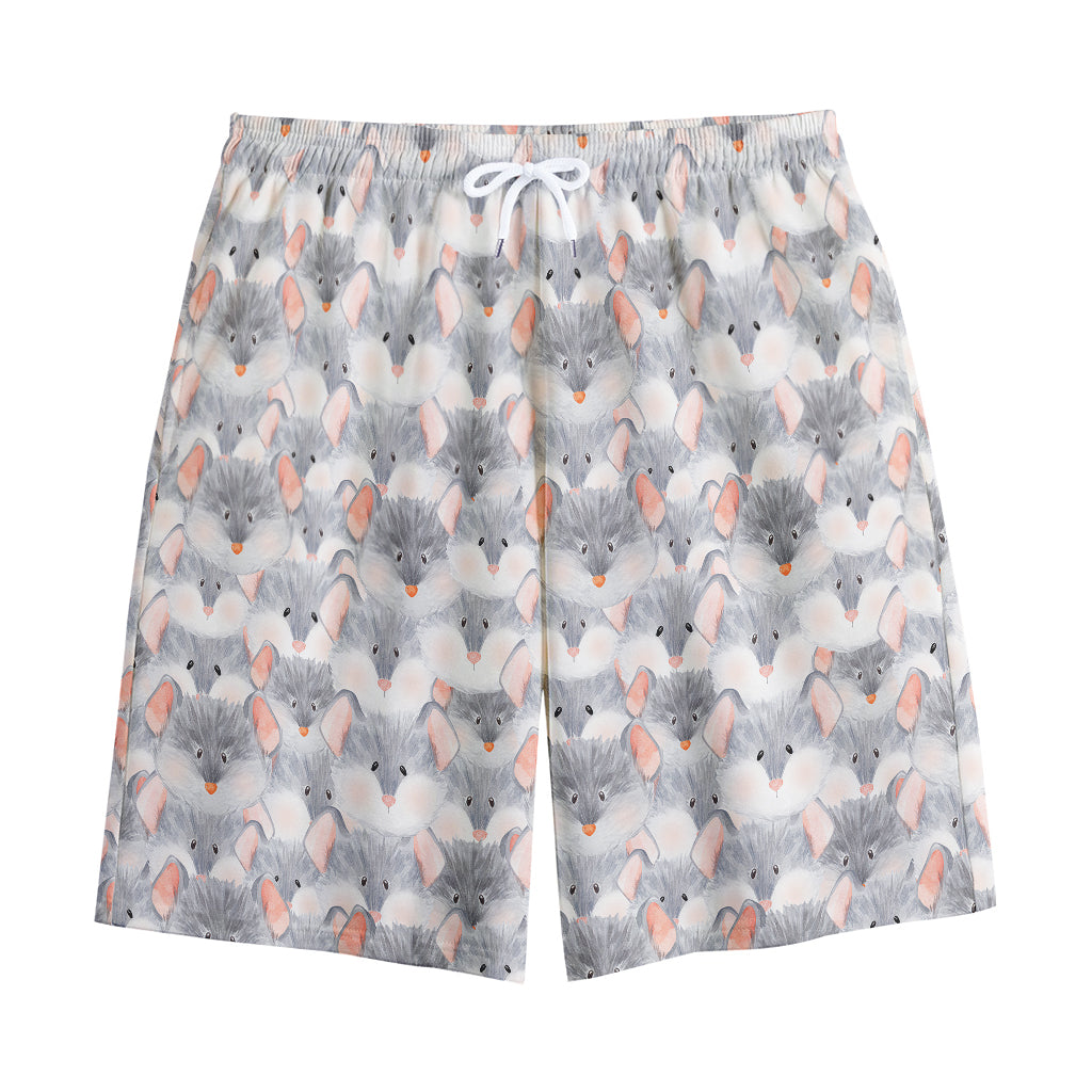 Watercolor Rat Pattern Print Cotton Shorts
