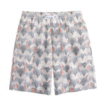 Watercolor Rat Pattern Print Cotton Shorts