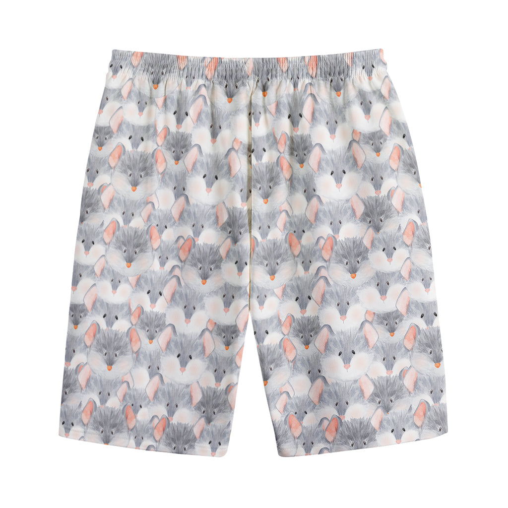 Watercolor Rat Pattern Print Cotton Shorts