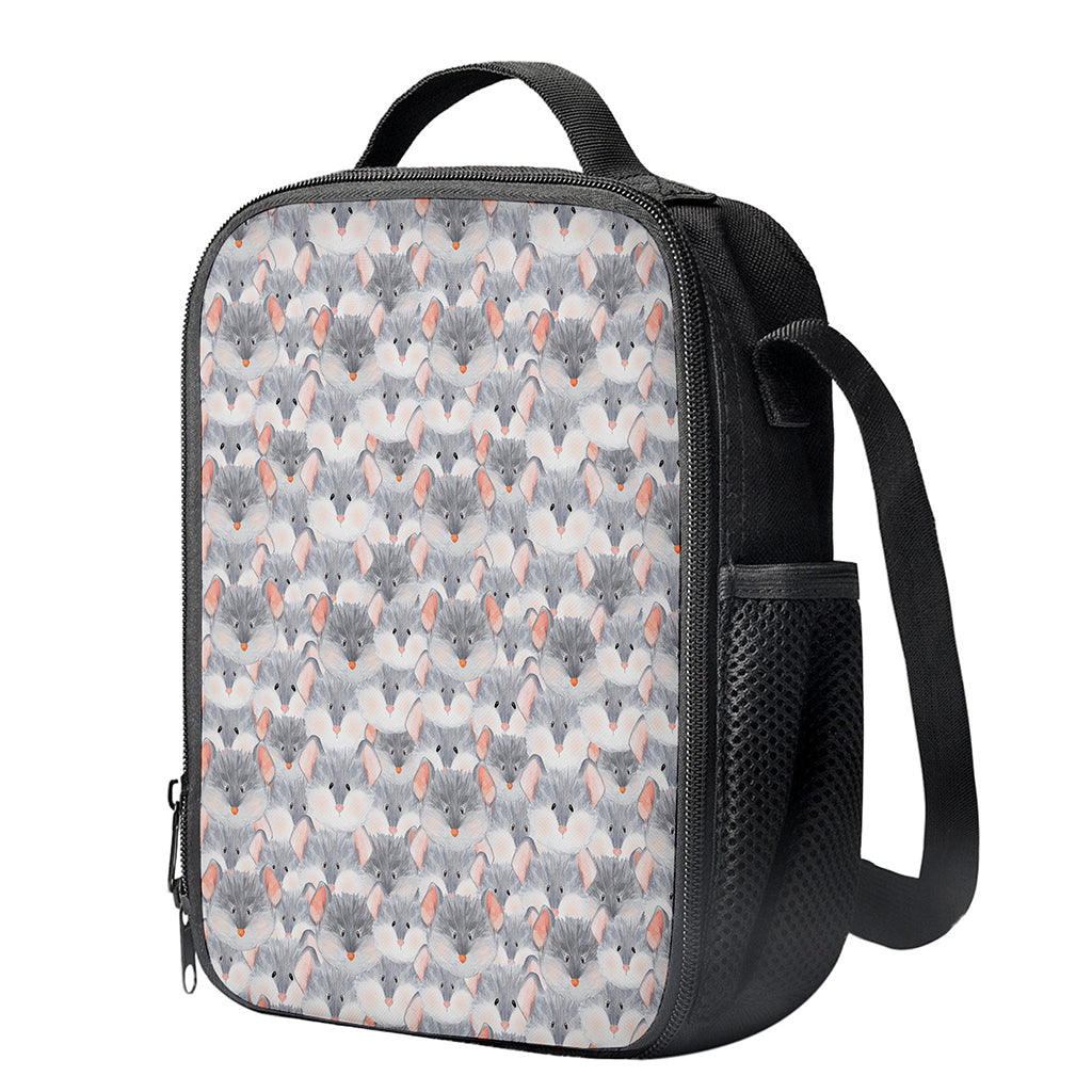 Watercolor Rat Pattern Print Crossbody Lunch Bag