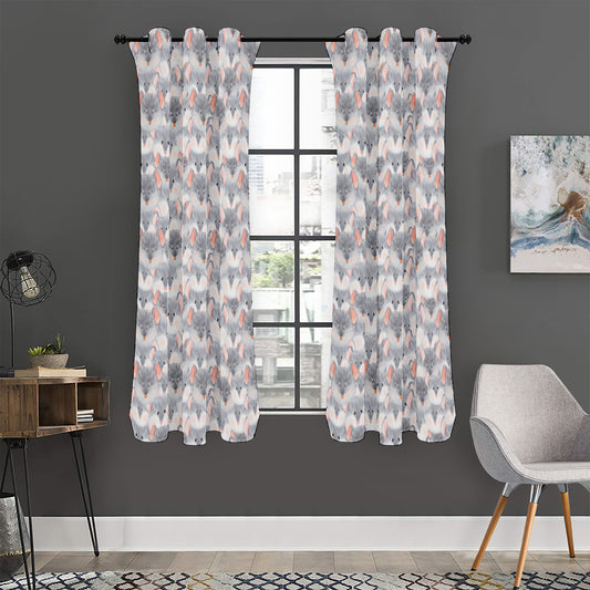 Watercolor Rat Pattern Print Curtain