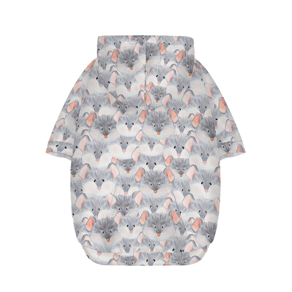 Watercolor Rat Pattern Print Dog Zip Up Hoodie