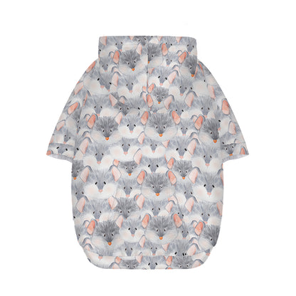 Watercolor Rat Pattern Print Dog Zip Up Hoodie