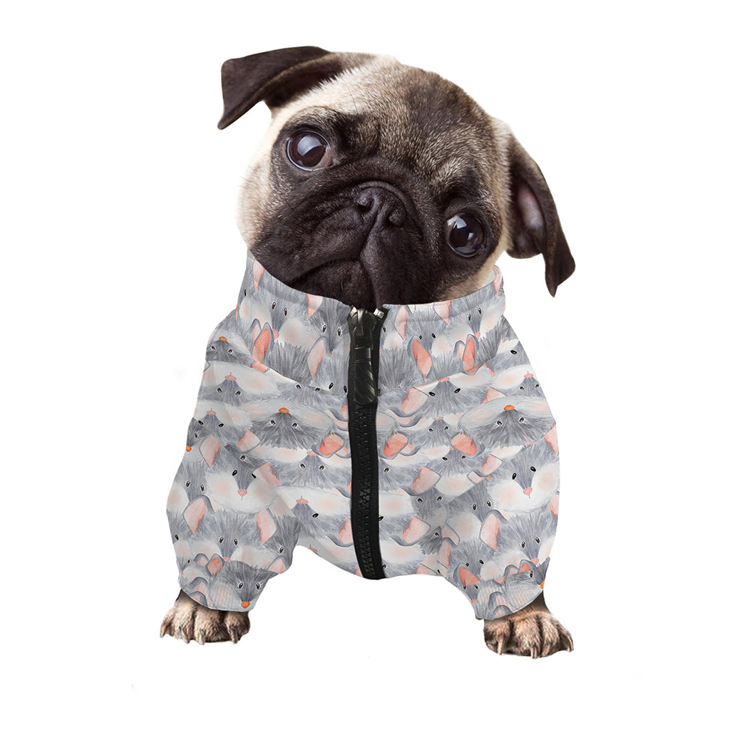 Watercolor Rat Pattern Print Dog Zip Up Jacket