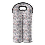 Watercolor Rat Pattern Print Double Neoprene Wine Tote
