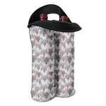 Watercolor Rat Pattern Print Double Neoprene Wine Tote