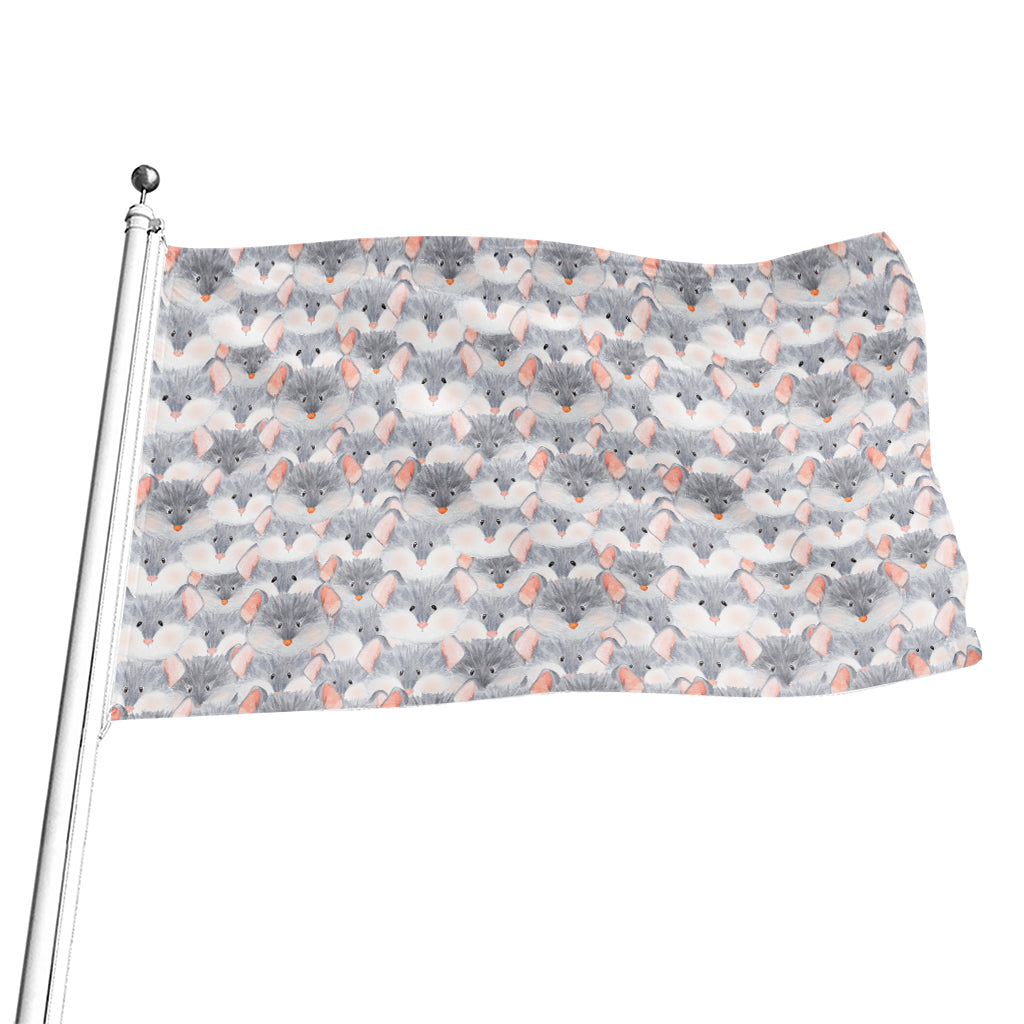 Watercolor Rat Pattern Print Flag