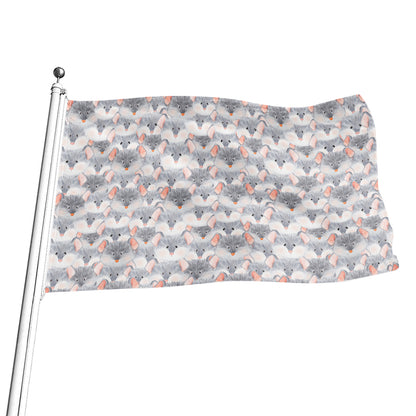 Watercolor Rat Pattern Print Flag