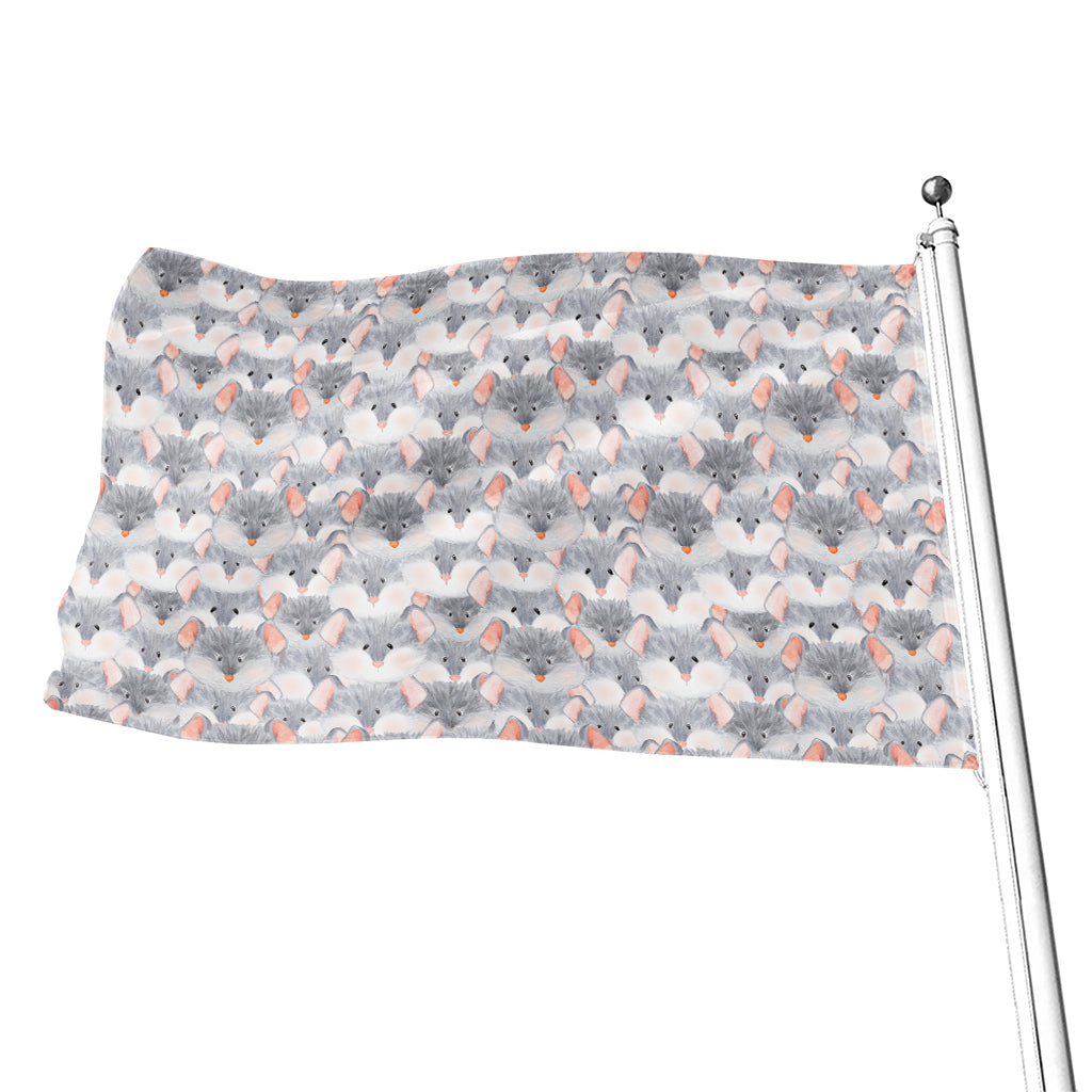 Watercolor Rat Pattern Print Flag
