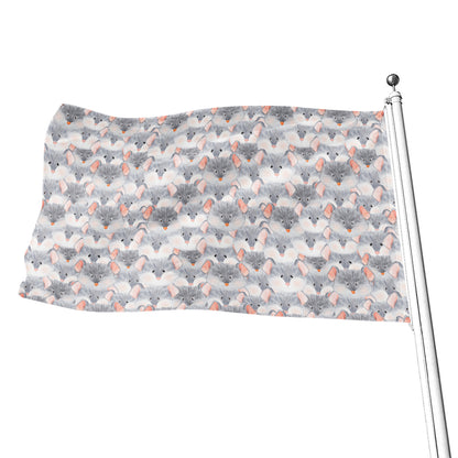 Watercolor Rat Pattern Print Flag