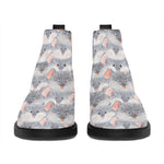 Watercolor Rat Pattern Print Flat Ankle Boots