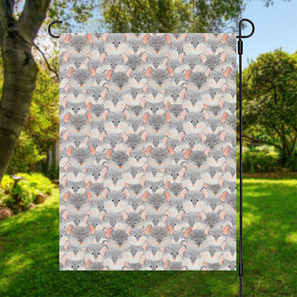Watercolor Rat Pattern Print Garden Flag