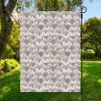 Watercolor Rat Pattern Print Garden Flag