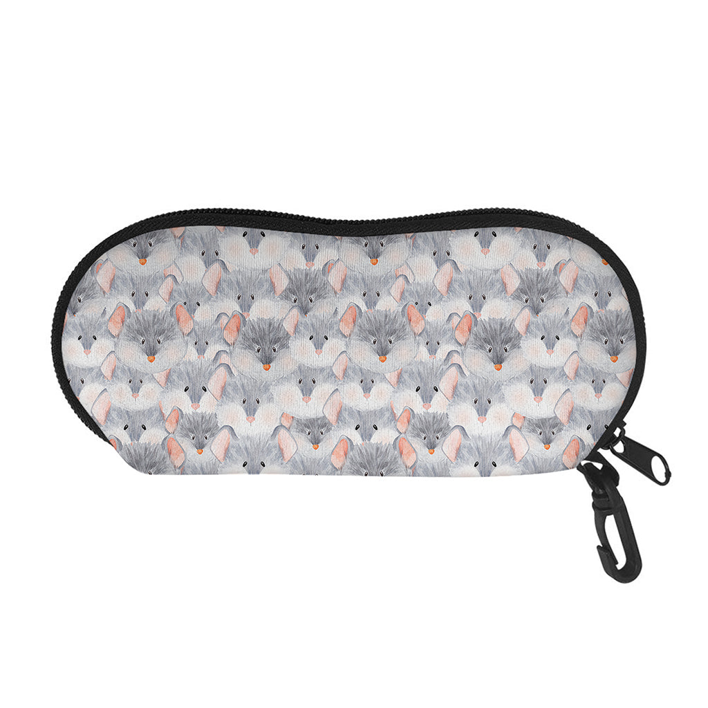 Watercolor Rat Pattern Print Glasses Case