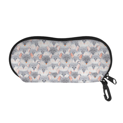 Watercolor Rat Pattern Print Glasses Case