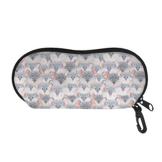 Watercolor Rat Pattern Print Glasses Case