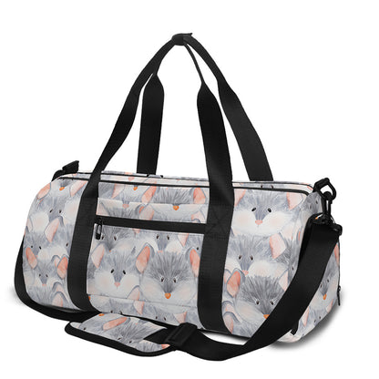 Watercolor Rat Pattern Print Gym Bag