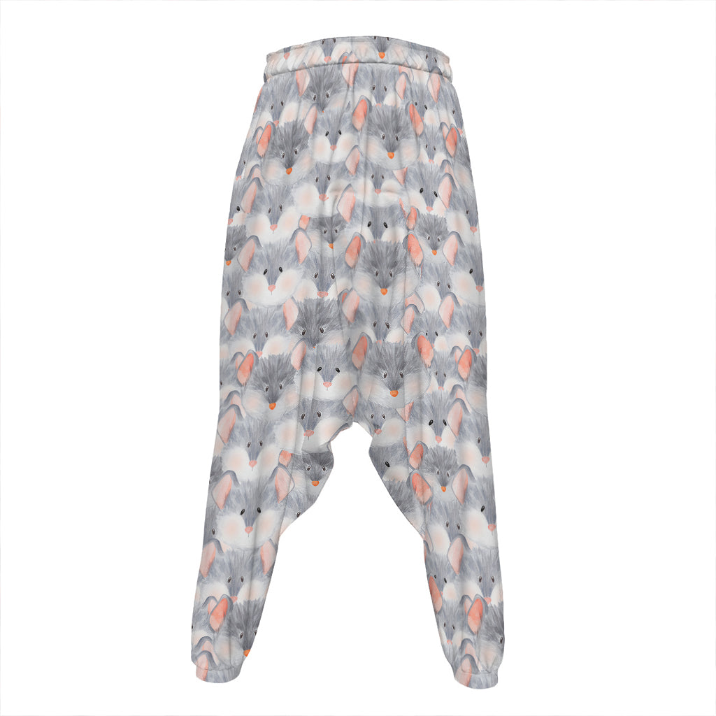 Watercolor Rat Pattern Print Hammer Pants